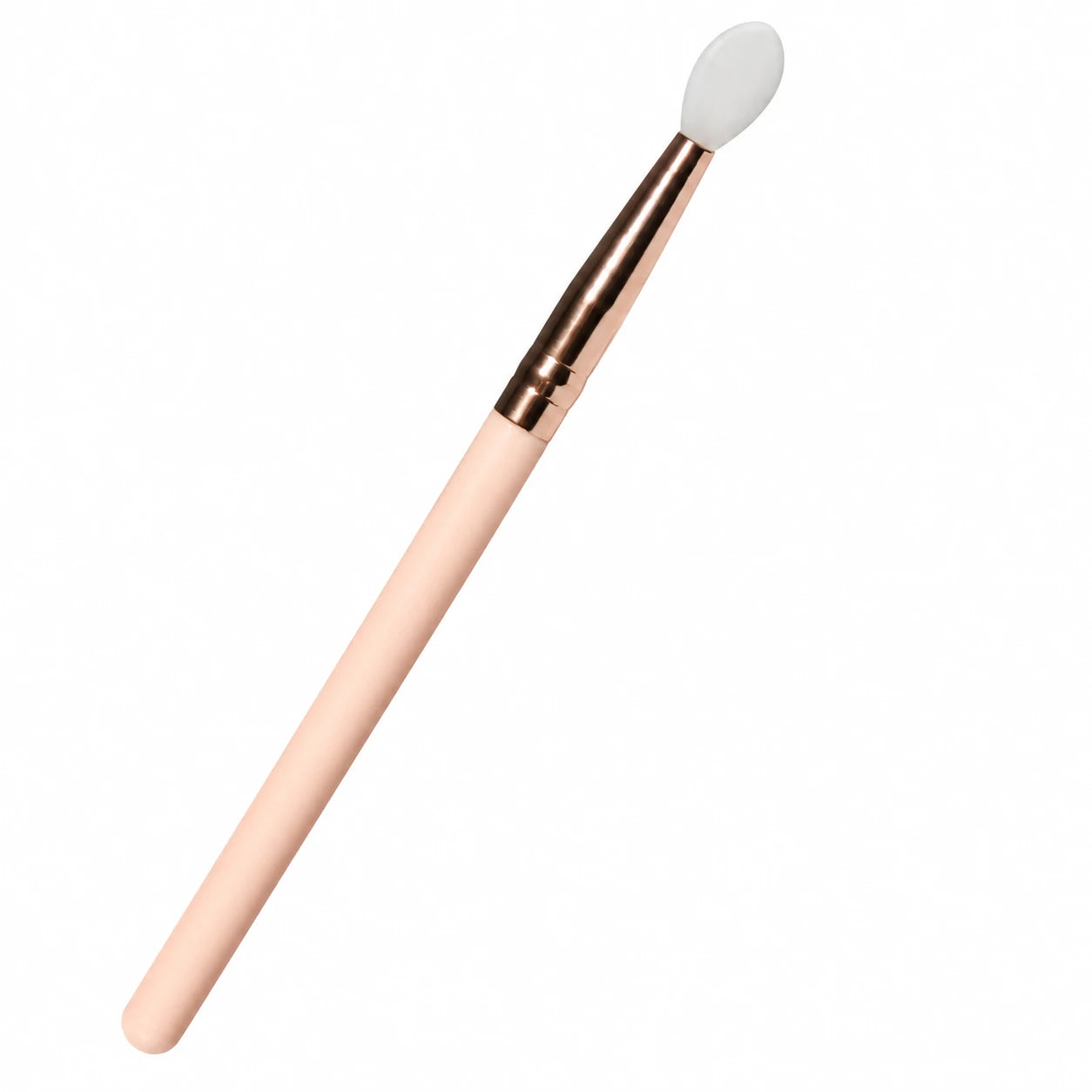 Silicone makeup brush with a pale pink handle